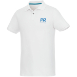 Polo shirt made of organic cotton and recycled polyester 220 g/m², Elevate NXT white colour screen printing view