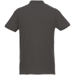 Organic cotton and recycled polyester polo shirt, 220 g/m², Elevate NXT taupe grey colour second rear view