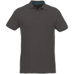 Organic cotton and recycled polyester polo shirt, 220 g/m², Elevate NXT taupe grey colour second front view
