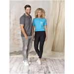 Organic cotton and recycled polyester polo shirt, 220 g/m², Elevate NXT taupe grey colour lifestyle image