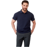 Organic cotton and recycled polyester polo shirt, 220 g/m², Elevate NXT taupe grey colour lifestyle image 2