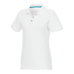 Women's polo shirt made of organic cotton and recycled polyester, 220 g/m², Elevate NXT white colour