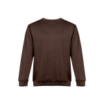 Unisex cotton and polyester sweatshirt, 300 g/m2 dark brown colour first view