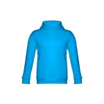 Kid's cotton & polyester sweatshirt, 320 g/m2 cyan blue colour first view