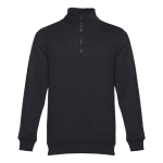 1/4 zip sweatshirts, polyester & cotton, 320 g/m2 black colour