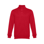1/4 zip sweatshirts, polyester & cotton, 320 g/m2 red colour first view