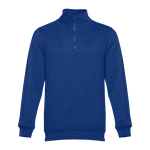1/4 zip sweatshirts, polyester & cotton, 320 g/m2 royal blue colour first view
