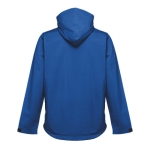 Softshell polyester jacket with hood, 280 g/m2, THC Zagreb blue colour