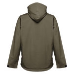 Softshell polyester jacket with hood, 280 g/m2, THC Zagreb military green colour
