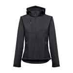 Women's polyester softshell jacket, 280 g/m2, THC Zagreb black colour first view