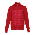 Hooded polyester jacket, 280 g/m2, THC Skopje red colour first view