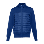 Hooded polyester jacket, 280 g/m2, THC Skopje royal blue colour first view