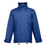 Waterproof padded coat made of polyester, THC Liubliana royal blue colour first view