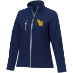 Women's softshell jacket made of polyester, 250 g/m², Elevate Essentials navy-blue colour screen printing view