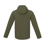 Waterproof polyester softshell jacket 300 g/m², Elevate Life olive green colour second rear view