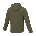Waterproof polyester softshell jacket 300 g/m², Elevate Life olive green colour third rear view