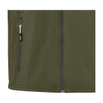 Waterproof polyester softshell jacket 300 g/m², Elevate Life olive green colour close-up view 2