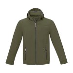 Waterproof polyester softshell jacket 300 g/m², Elevate Life olive green colour second front view