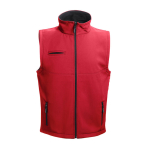 Softshell polyester and elastane gilet, 280 g/m2, THC Baku red colour first view