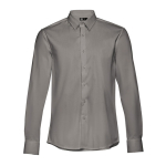 Men's fitted long-sleeved shirt, 115 g/m2, THC Paris dark grey colour first view