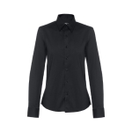 Women's cotton and polyamide shirt, 115 g/m2, THC Paris black colour first view