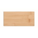 LED table clock with wireless phone charging, bamboo housing wood colour fifth view