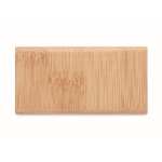 LED table clock with wireless phone charging, bamboo housing wood colour sixth view