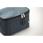 Cooler bag, recycled plastic. Holds 6 cans for promotions blue colour seventh photographic view