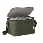 Cooler bag, recycled plastic. Holds 6 cans for promotions dark green colour second view