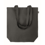 Printed hemp shopping bag with bottom gusset, 200 g/m2 black colour second view