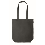 Printed hemp shopping bag with bottom gusset, 200 g/m2 black colour third view