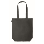 Printed hemp shopping bag with bottom gusset, 200 g/m2 black colour fourth view