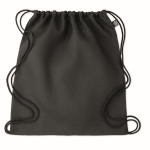 Eco-friendly drawstring bag in hemp for a eco look, 200 g/m2 black colour