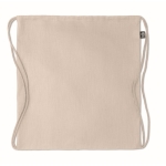 Eco-friendly drawstring bag in hemp for a eco look, 200 g/m2 beige colour second view