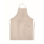 Eco kitchen apron with pockets and neck strap, 200 g/m2 beige colour
