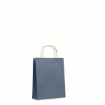 Small recycled paper bag in many colours, 90 g/m2 blue colour