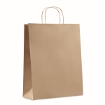 Large recycled paper bag in many colours, 90 g/m2 beige colour