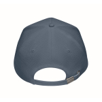 Branded cap with 5 panels and brass buckle blue colour fifth view