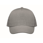 Branded cap with 5 panels and brass buckle grey colour second view