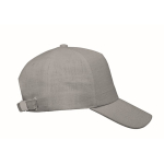 Branded cap with 5 panels and brass buckle grey colour third view
