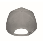 Branded cap with 5 panels and brass buckle grey colour fifth view