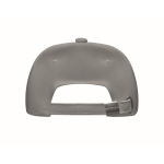 Branded cap with 5 panels and brass buckle grey colour sixth view
