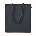 Economical organic tote bag in organic colours, 140 g/m2 navy-blue colour