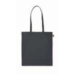 Economical organic tote bag in organic colours, 140 g/m2 navy-blue colour second view