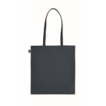 Economical organic tote bag in organic colours, 140 g/m2 navy-blue colour third view