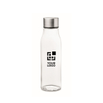 Glass bottle in several colours, 500 ml transparent colour view with print area