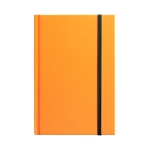 Notebook with neon colour cover and bordered pages, A5 orange colour first view
