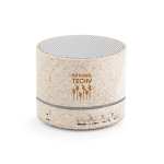 Portable speaker, straw fibre, Bluetooth, 3W output natural colour image with logo