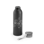 Leak-proof aluminium bottle, silicone handle, 660ml black colour image with logo 4