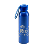 Leak-proof aluminium bottle, silicone handle, 660ml blue colour